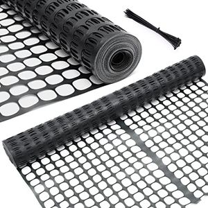 Garden Fence Animal Barrier, Ohuhu 4x100 FT/10.7LB Reusable Netting Plastic Safety Fence Roll, Temporary Pool Fence Snow Fence, Economy Construction Fencing Poultry Fence for Deer Rabbits Chicken Dogs