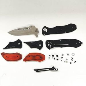 KEXMO Pocket Knife for Men - Sharp Blade Wood Handle Pocket Folding Knives with Clip- EDC Knives for Camping Fishing Hiking Women, Large, Black-Silver