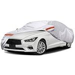 TUCAREST 6 Layers Full Car Cover for Sedan/Wagon/Coupe/Hatchback - Waterproof, Insulated, Anti-UV, Snow-Proof, Hail-Resistant, Anti-Wind, All-Weather, Thickened Protection, up to 191 in