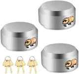 3 Pack of Heavy Duty Hidden Shackle Padlocks with Keyed Alike, Puck Locks, Puck Lock, Outdoor Padlock for Trailer Door Lock, Moving Trucks & Vans (2-7/8 Inch)