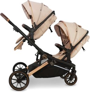 My Babiie MB33 Tandem Double Pushchair – Twin Stroller, Giraffe, Birth to 15kg