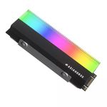 AsiaHorse® ProGen ARGB NvMe SSD Cooler M.2 SSD Heatsink Heat Dissipation Radiator Aluminium Alloy with 3X Thermal Cooling Pads with LED RGB Lights Nvme Heatsink (Black)