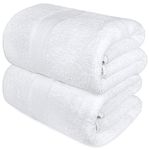 Luxury White Bath Towels Large - Circlet Egyptian Cotton | Highly Absorbent Hotel spa Collection Bathroom Towel | 30x56 Inch | Set of 2