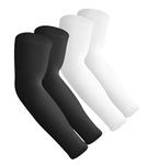 Aegend 2 Pair Sun Protection Cooling Arm Sleeves Compression - Tattoo Cover Up - Sun Sleeves for Men Women for Cycling, Running, Basketball, Golf, Black & White