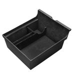 Linkstyle Tesla Model Y Model 3 Center Console Organizer, Car Interior Flocked Armrest Hidden Cubby Drawer Flocking Storage Box Push-Pull Flocking Accessories with Coin and Sunglasses Holder