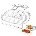 Generic Stainless Steel Holder Skewers Double-Deck Air Fryer Home Replacement Baking Tray Barbecue BBQ Rack