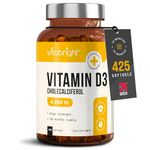 Vitamin D3 4000 IU, 400 Vitamin D Soft Gel Capsules 4X Stronger Than Pure Vitamin D 1000IU, Vitamin D Supplements for Men & Women, Vitamin D Tablets High Strength, VitaBright VIT D/Vitamin D Capsules