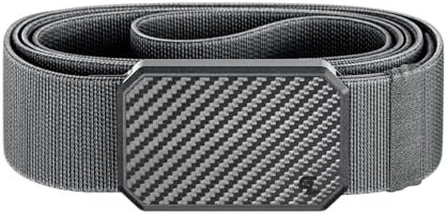 Groove Life Groove Belt Carbon Fiber/Deep Stone - Men's Stretch Nylon Belt with Magnetic Aluminum Buckle, Lifetime Coverage - X-Large (41-50")