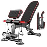 Adjustable Weight Bench,Utility Workout Bench Foldable Incline Decline Benches for Home Gym Full Body Workout,Load 330LBS