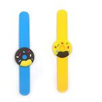 El Regalo 2 PCs Cute & Fun Donut Silicone Snap Clap Wristband Bracelet for Girls & Boys - Gift for Kids- Return Gifts- Party Favors (Randomly Selected Colors) (Yellow & Dark Blue)