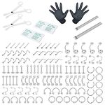 Thunaraz 110Pcs Professional Piercing Kit Stainless Steel 14G 16G 20G Nose Tongue Tragus Cartilage Daith Eeybrow Lip Belly Button Rings Body Piercing