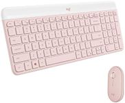 Logitech MK470 Slim Wireless Keyboard and Mouse Combo - Modern Compact Layout, Ultra Quiet, 2.4 GHz USB Receiver, Plug n' Play Connectivity, Compatible with Windows - Rose