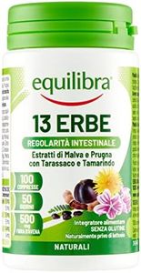 Equilibra Integratori Alimentari, 13 Erbe, Integratore a Base di un Mix di Erbe, con Fibra d’Avena, per la Regolarità del Transito Intestinale e l'Eliminazione dei Gas, 100 Compresse