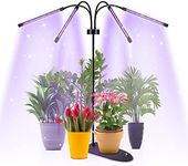 Grow Lights for Indoor Plants, 80LEDs Full Spectrum LED Plant Lights with Adjustable Tripod, 4 Heads Dimmable Plant Grow Light, 3 Lighting Modes & 3/9/12H Timer for Seedlings Succulents