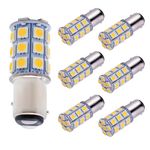 GRV Ba15d 1142 1076 24-5050SMD LED Bulb AC/DC 12V-24V 2.5W Equivalent to 30W Halogen,Replacement for RV Camping/Travel Trailer/vehicle interiors/Boat Indoor Light Bulbs,3000K Warm White Pack of 6