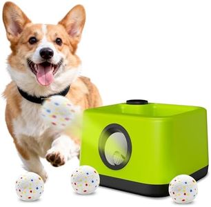 JDXSZ Automatic Dog Ball Launcher: Upgraded Auto/Manual Pet Ball Thrower Toy for Dog Indoor/Outdoor Play Include 4 Chew-Resistant Balls - Home,Park,Yard Dog Self Play Companion for Dog Parent