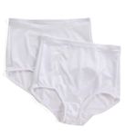 Bali Women's Shapewear Tummy Panel Brief Firm Control 2-Pack, White, Medium