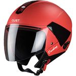 Steelbird SB-33 7Wings Gust Dashing ISI Certified Open Face Helmet (Medium 580 MM, Dashing Red with Clear Visor)