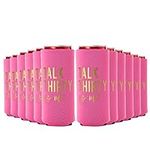 Talk Thirty To Me Can Coolers, 30th Birthday Party Coolies, Set of 12, Black/White/Pink and Gold Thirtieth Birthday Cup Coolers, Perfect for Birthday Parties, Birthday Decorations (Pink, Slim)