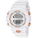 Shocknshop Rubber Digital Multi Functional Children Boys & Girls Watch For Kids -W325 (White), Multi-Color Dial, Multi-Color Band