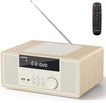 LONPOO Micro CD Stereo System for Home, 30W RMS Compact Shelf Audio with Bluetooth, FM Radio, USB/AUX Playback, DSP Sound Technology, and Remote Control