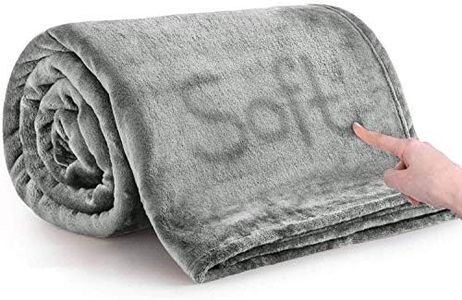 Silk Touch Warm Flannel Fleece Blankets - 400 GSM Silver Throws for Sofa Fluffy Blanket Bed Throw for Bedroom, Couch, Travel, Kids, Bedroom Accessories (Silver Grey, Double (150 x 200 CM))