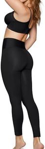 Leonisa High Waisted Compression Leggings for Women - Butt Lifting Anti Cellulite Pants, Black, X-Large