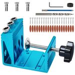 Pocket Hole Jig Kit All-in-One System 3 Drill Guide Joint Angle Tool Dowel Drill Joinery Screw Kit DIY Woodworking Tools Carpentry Locator