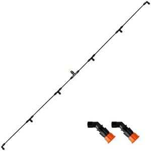 6 Nozzles Poly Boom Wand with 1/4" Brass Fitting, ATV sprayer Boom, Wide-Coverage Agricultural & Lawn Spray Attachment for Tractors/UTVs