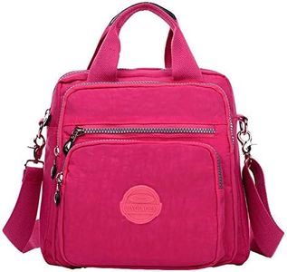 VVVSO Women's Waterproof Nylon Crossbody Shoulder Bag Durable Casual Backpack (Magenta)