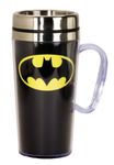 Spoontiques - Insulated Travel Mug - Batman Logo Coffee Cup - Coffee Lovers Gift - Funny Coffee Mug - 15 oz - Black 1 Count (Pack of 1)