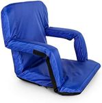 Camco Portable Stadium Seat | Ideal for Benches, Picnics, The Beach, Outdoor Concerts, Sporting Events, and More | Blue (53095)