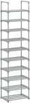 Songmics 10-Tier Customizable Design Metal Shoe Rack, Grey