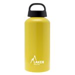 LAKEN Classic Water Bottle with Wide Mouth, Single Wall Lightweight Aluminum BPA Free, Leak-Proof Screw Cap, 0.6 Litre, Yellow