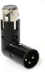 LyxPro XLR Angle Adapter Dual Male and Female can be positioned to 4 Different Angles Right Left and 90 Degree Great for Mixers that Interfere with Other Applications
