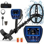 OMMO Metal Detector for Adults Professional, Large Backlit LCD Display, High Accuracy Metal Detector, 4 Modes, Battery Reminder, Adjustable SENS, 27.5''-49'' Adjustable Stem, 10" Waterproof Coil