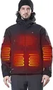DEWBU Heated Jacket for Men with 12V Battery Pack Winter Outdoor Soft Shell Electric Heating Coat, Men's Black, XL