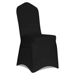 Kapwall 50 PCS Black Chair Covers Polyester Spandex Chair Cover for Wedding Party Dining Banquet Decoration Covers