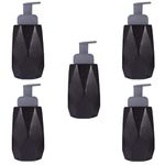 Kuber Industries Liquid Soap Dispenser | Handwash Soap Dispenser | Soap Dispenser for Wash Basin | Shampoo Dispenser Bottle | Bathroom Dispenser Bottle | Pack of 5 | JY00015 | 400 ml | Black