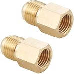 Hgzaccompany Brass Tube Flare Fittings,Union Connector Gas Adapter, Brass Tube Coupler 3/8 inch Male Flare to 1/4 inch Female NPT 2 Pack