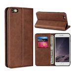 SunYoo for iPhone 6 Case,for iPhone 6s Case,Cowhide Pattern Leather Magnetic Book Wallet Case Stand Holder Flip Cover with Card Slots/Cash Compartment for iPhone 6/6s(4.7")-Dark Brown