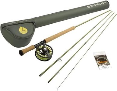 Redington Fly Fishing Rod and Reel Combo Starter Kit, 4WT 11’3” Fly Rod, 4-Piece Medium Action Rod for Freshwater, 7/8 Weight Diecast Aluminum Run Fly Reel, Carrying Case, Fly Line and Leader