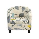 KRFOONN Club Chair Slipcover 2 Piece Stretch Printed Round Barrel Chair Covers Removable Tub Chair Slipcover with Elastic Bottom Chair Coverings Furniture Protector Cover for Living Room,04