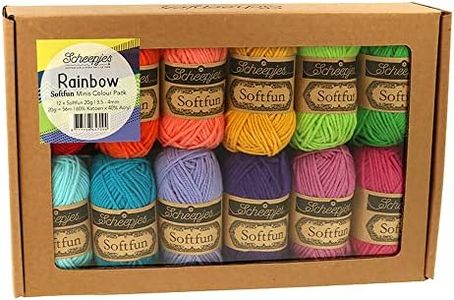 Scheepjes Yarn Softfun 12 x 20g skeins Color Pack (65709 - Rainbow)