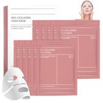 10 Pcs Bio Collagen Face Mask, Bio-Collagen Real Deep Face Mask, Hydrogel Overnight Masks, Deep Moisturizing, Pore Minimizing, Elasticity & Wrinkle Improvement, Glass Skin Glow