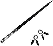 Barbell Bar 140cm Pump Bar - 2 Free Spring Collars - Weight Training Exercise Workout Fitness Gym Strength