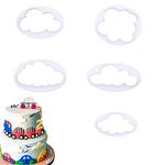5PCS Cloud Cookie Cake Cutter Cloud Shape Mold Cake Decoration,Plastic Fondant Cutter,Baking Accessory Embossing Tool,for Baking Room Coffee Shop Birthday Wedding Children DIY Cookwar