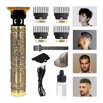 Electric Hair Clippers Men Cordless, Zero Gapped T-Blade Beard Trimmer Men with 4 Guides Combs Kit, Waterproof USB Rechargeable Shavers for Men can Get Their Hair Cut at Home