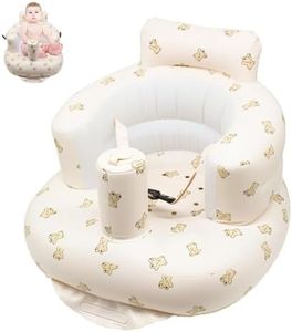 JDBlissful Siege Gonflable Bebe de 3 à 36 Mois Siège Gonflable pour Bébé avec Harnais, Fauteuil Gonflable Bebe en PVC avec Pompe à Air, Chaise de Bain Gonflable pour Enfants Chaise à Manger