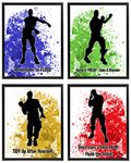 Video Gamer Themed Dance Moves Emote Fort Battle Drop Royale Party Supply Art Prints (Bathroom Decor)